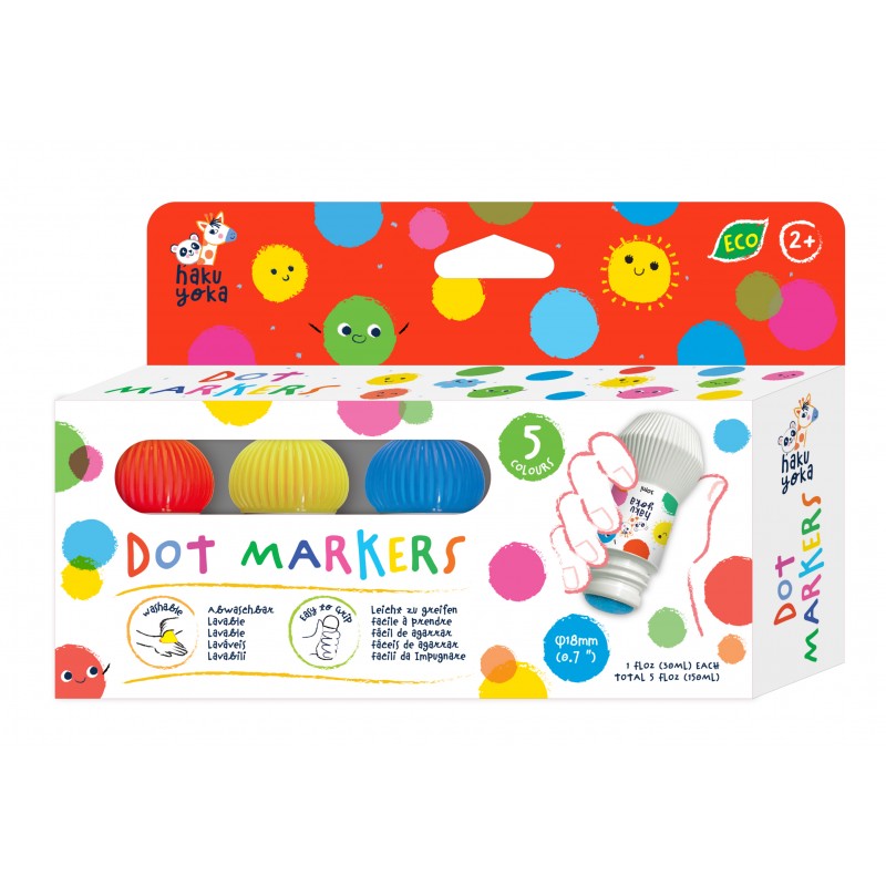 Marcadores Dot Markers 5 cores - Haku Yoka