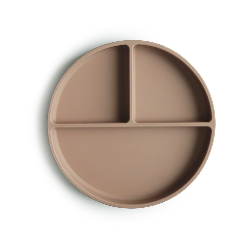 Prato Com Ventosa e Compartimentos Mushie – Solid Natural