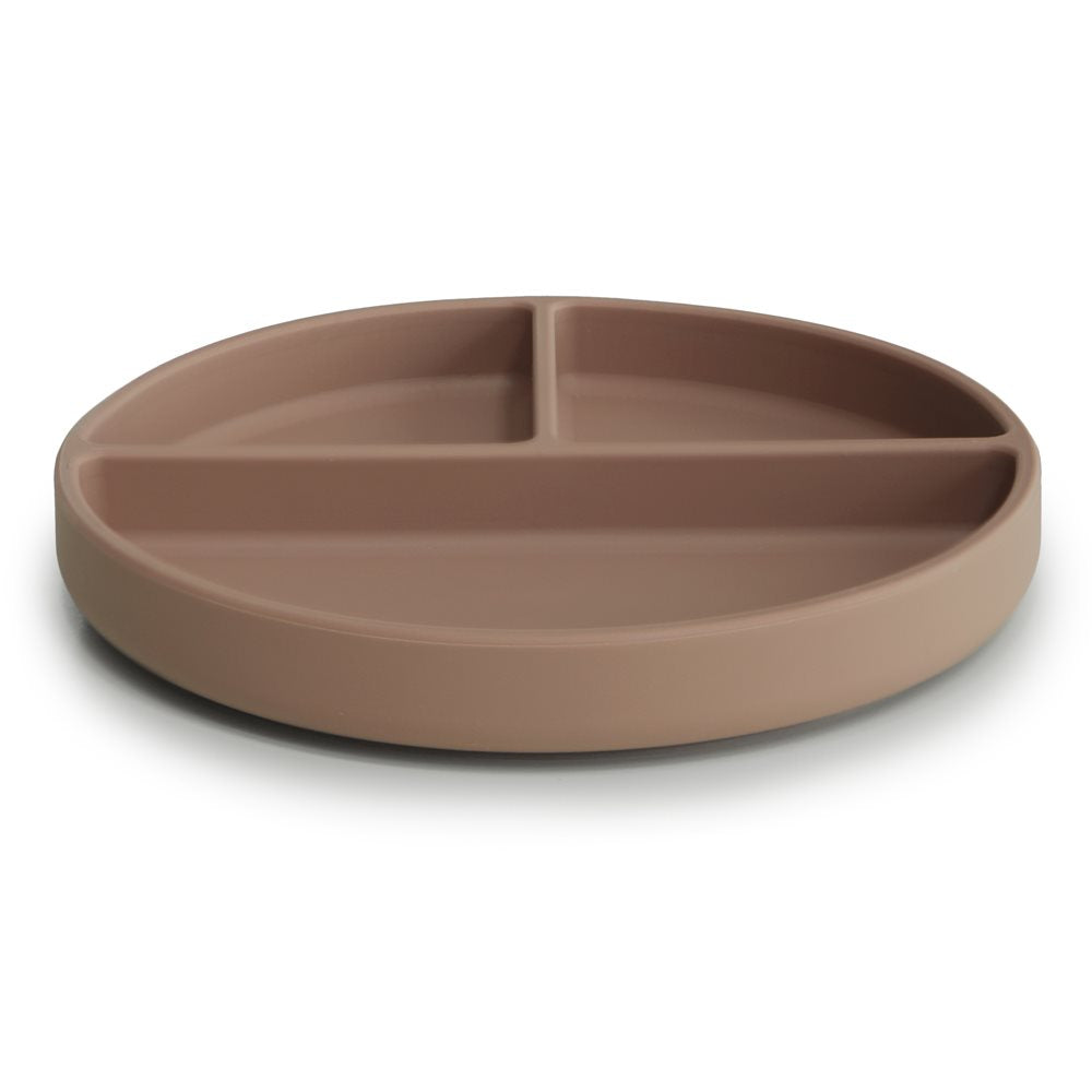 Prato Com Ventosa e Compartimentos Mushie – Solid Natural