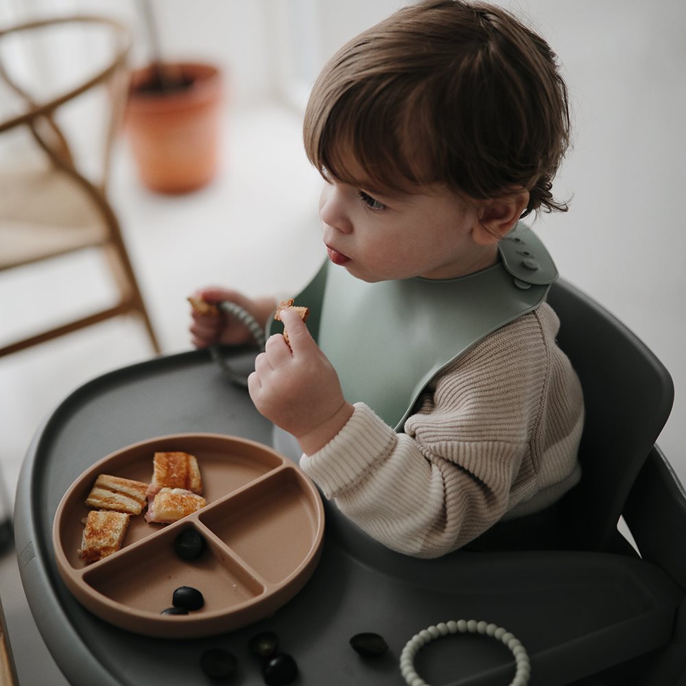 Prato Com Ventosa e Compartimentos Mushie – Solid Natural