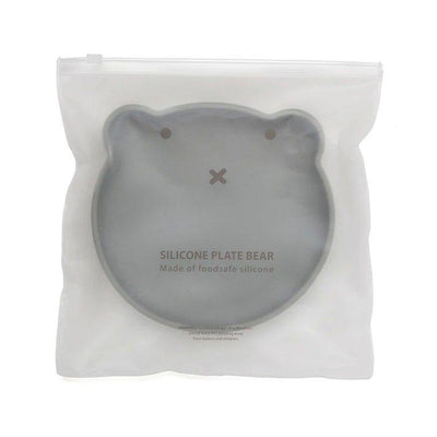 Prato com Ventosa Bear Pewter Green | Petit Monkey