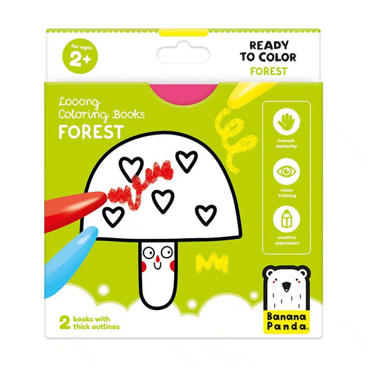 Livro de Colorir Looongo +2A – Floresta | Banana Panda