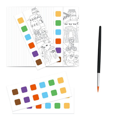 Bloco de Bolso para Colorir com Aquarela – Viajar pelo Mundo