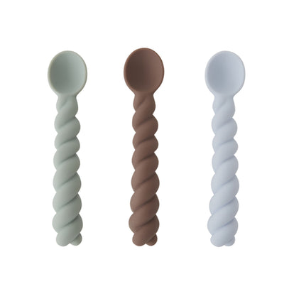 Colheres de Silicone Oyoy Dusty Blue / Taupe / Mint
