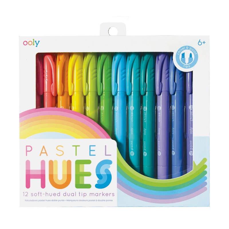 Marcadores Dupla Ponta "Pastel Hue" - Conjunto de 12