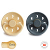 Pack 2 Chupetas Frigg Latex Moon Phase - Pale Daffodil/Slate 0+