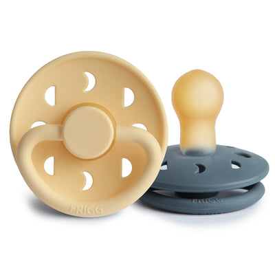 Pack 2 Chupetas Frigg Latex Moon Phase - Pale Daffodil/Slate 0+