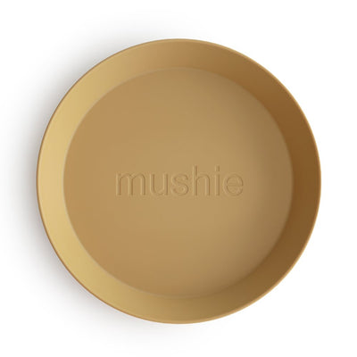 Conjunto 2 pratos redondos Mushie – Solid Mustard
